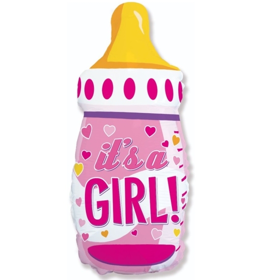 Бутылочка для девочки (сердечки, розовый)